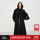范思藍恩【徐若晗同款】鉆石立裁系列復古立領(lǐng)雙面呢大衣女秋冬羊毛呢外套 黑色 XS