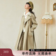 紫涵（ZIHAN）紫涵雙排扣中長(cháng)款風(fēng)衣女H型簡(jiǎn)約通勤氣質(zhì)大衣金屬扣 卡其綠 L