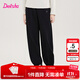 笛莎（DEESHA）童裝女童長(cháng)褲2025秋冬新款兒童奧粒絨束腳褲女孩中大童休閑褲 黑色 150