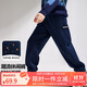 ASK JUNIOR男童褲子2025秋冬裝兒童保暖一體絨休閑褲潮流衛褲 藏青色 150
