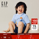 蓋璞男女幼童2025夏季新款純棉小熊印花logo短袖T恤兒童上衣766473 藍(lán)色 110 cm(4-5歲)亞洲尺碼