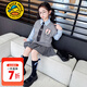 G.DUCKKIDS小黃鴨女童秋季套裝2025新款兒童秋裝jk套裝女孩朱迪兔子警官裙子 藍(lán)色襯衫+馬甲+裙子+領(lǐng)帶 130 建議7~8歲【120-130cm】cm