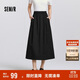 森馬（Semir）[商場(chǎng)同款]半身裙女松緊腰純色春季2025遮胯A字裙101125120008
