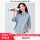 佐丹奴知識分子風(fēng)襯衫女純棉府綢破骨連肩中袖襯衣女05345463