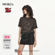 MO&Co.印花T恤2025秋新品貓和老鼠聯(lián)名系列斑駁洗褪短袖MBE3TEE026 黑茶色 S /160