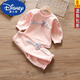 迪士尼（Disney）2025新款小童春秋款衛衣兩件套女童洋氣運動(dòng)衣服裝女寶寶春裝套裝 粉色 90