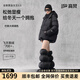 高梵黑金鵝絨服女王抱抱系列5.0羽絨服女4格短款2025新款高端厚外套冬 黑色 S  90-110斤 飛天鵝絨193g