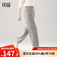 歐莎（OSA）高腰休閑燈籠衛(wèi)褲女冬季2025年新款加絨直筒顯瘦束腳褲子 灰色 XL
