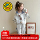 G.DUCKKIDS小黃鴨童裝拉布布衣服女童套裝春秋季兒童運動(dòng)服女小童秋裝兩件套 灰色 110 尺碼4~5歲【100-110cm】cm