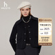 哈吉斯（HAZZYS）女裝素色通勤風(fēng)短款大衣ABSSH0BDX07 藏青色NV 160/84A38