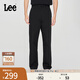 Lee【預售】25新經(jīng)典舒適直筒字母Logo織標男士日常休閑布褲LMB0099 黑色 32