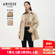 艾諾絲雅詩商場同款春秋新品系帶收腰小個(gè)子棉質(zhì)風(fēng)衣外套中長款10822137A 奶茶棕 XL