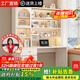 達木軒電腦桌臺式桌子書(shū)桌書(shū)柜組合帶書(shū)架一體實(shí)木書(shū)桌學(xué)習桌 【奶油白抽屜在左】加厚環(huán)保板材 100*60*183cm