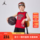 NIKE JORDAN 耐克AJ籃球服套裝23號球衣夏季兒童籃球背心+短褲2件套 正黑色 120 /60 【建議身高110-116cm】