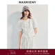 MAXRIENY華麗宮廷風(fēng)壓褶蕾絲雪紡衫25夏款修身收腰優(yōu)雅氣質(zhì)上衣女 米白 M