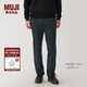 無(wú)印良品（MUJI）男式 起毛 絲光斜紋修身褲男士長(cháng)褲子冬季款休閑褲 AE0XZA4A 深灰色 76cm 170/76A