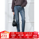 LAGOGO加絨舒適牛仔褲女拉谷谷2024年冬季新款高腰修身褲子鉛筆褲 深牛仔藍 M