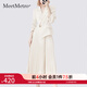 MeetMetro瑪依爾西裝連衣裙女2025秋季新款質(zhì)感職業(yè)通勤百褶裙 淺杏【現貨閃電發(fā)】 M