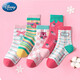 迪士尼兒童襪子春秋女孩抗菌棉襪寶寶中筒襪DSP3565草莓熊五雙20-22cm