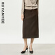顏域咖色高腰半身裙女2025秋裝新款輕熟風(fēng)中長(cháng)款顯瘦通勤職業(yè)裙子 咖色 2XL