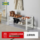 宜家（IKEA）TJUSIG圖西格門(mén)廳鞋架家用門(mén)口收納置物架現代簡(jiǎn)約玄關(guān)凳 黑色鞋架79cm