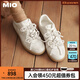 MIO米奧2025春季芭蕾風(fēng)休閑板鞋珍珠裝飾優(yōu)雅運動(dòng)鞋設計舒適女鞋單鞋 金色 37