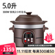 ANETA電燉鍋煲湯鍋紫砂電燉砂鍋全自動(dòng)家用煮粥神器智能養生鍋燉盅砂鍋輔食鍋插電小型燉湯鍋熬粥多功能 可預約定時(shí) 5L 快燉（5-9人）