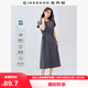 佐丹奴抗皺保型連衣裙女簡(jiǎn)約風(fēng)配腰帶圓領(lǐng)連肩短袖t恤裙05465495