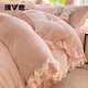 雅鹿雕花牛奶絨床上四件套公主風(fēng)冬季家用雙面加厚珊瑚絨花邊被套床單 佳人有約-粉色【防靜電不掉毛】 1.8m 床單款 四件套-被套-200*230cm