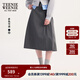 Teenie Weenie小熊女裝半身裙2025年秋季新款氣質(zhì)通勤中長(cháng)款百褶裙 灰色 S