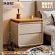 林之語(yǔ)床頭柜全實(shí)木家用臥室2025新款小型輕奢高級感中古奶油風(fēng)收納柜子 【ENF級進(jìn)口實(shí)木】原木色臺面-米白色-孕嬰級標準 50x40x50cm