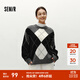 森馬（Semir）森柔|毛衣女冬菱形格撞色落肩圓領(lǐng)寬松套頭衫慵懶學(xué)院風(fēng)毛衫 灰黑色調00329 XL