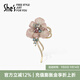 She's茜子自然復刻原創(chuàng  )國風(fēng)刺繡蝴蝶高檔胸針輕奢胸花別針教師節禮物粉色A0