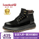楓葉（leaveland）男靴2025秋冬新款頭層牛皮透氣馬丁靴男英倫風(fēng)時(shí)尚厚底休閑皮靴子 黑色（皮鞋碼） 41