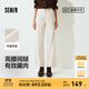 森馬（Semir）牛仔褲女抓毛闊腿褲舒適港風(fēng)冬季2025新款顯腿長(cháng)拖地褲ins潮 奶白10501 M