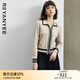 顏域翻領(lǐng)針織衫女裝2023新款冬裝小香風(fēng)上衣時(shí)尚針織毛衫氣質(zhì)毛衣 淺咖 2XL 44