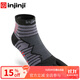 injinji跑步襪男中筒加厚專(zhuān)業(yè)長(cháng)跑運動(dòng)襪子毛巾底緩沖 黑曜石 M(40.5-44)
