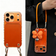 金恒適用蘋(píng)果17promax手機殼全包防摔17保護殼iphone17pro超薄透明高級感女蝴蝶結帶掛繩17pro簡(jiǎn)約外殼 【透明殼-橙色漸變】+橙圓皮質(zhì)手提繩+蝴蝶結掛件 iPhone 17 Pro Max