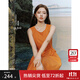 范思藍恩【徐若晗同款】腰精裙設計感無(wú)袖連衣裙女夏綁帶A字長(cháng)裙 甜蜜橘 S