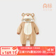 微獅牧尼寶寶夾棉連體衣冬季嬰幼兒超萌可愛(ài)衣服保暖哈衣爬服冬裝 板栗色 90cm