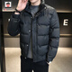 AEMAPE/美國蘋(píng)果 羽絨服男士2026冬季新款潮流無(wú)帽立領(lǐng)外套男裝短款 黑色 XL 【建議體重120-140斤】