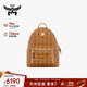 MCM【品牌直供】 STARK 小中號鉚釘背包雙肩包情侶款 干邑色