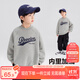 左西男童加絨加厚衛衣冬季2025新款兒童上衣長(cháng)袖冬裝保暖 灰色 140