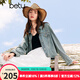 百圖betu女裝秋季新款短外套懷舊復(fù)古落肩袖牛仔外套女2408T57 牛仔色 M