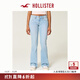 HOLLISTER25春夏新款Y2K低腰星星圖案微喇牛仔褲女裝355-5526 淺色 29 165/74A 8標準版
