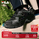 FILA 斐樂(lè )官方男鞋FERN摩登運動(dòng)鞋厚底鞋蕨草鞋休閑老爹鞋 黑/影黑灰-BC 42