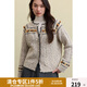 獨束大碼女裝復古圓領(lǐng)開(kāi)衫外套2024冬季新品通勤慵懶風(fēng)針織衫毛衣 燕麥灰 M (尺碼：1) (尺碼：1)