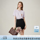 范思藍恩法式貓咪刺繡短袖t恤女2024新款夏季韓版寬松上衣12375 薰衣草紫 L