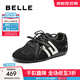 百麗（Belle）張凌赫同款方程式跑道賽車(chē)鞋女25秋新商場(chǎng)同款休閑鞋E2L1DCM5預售 黑色【博主同款】 38