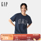 Gap男女裝2025春季新款純棉字母印花logo短袖T恤上衣美版797924 藏藍色 M 美碼 L亞洲碼180/96A